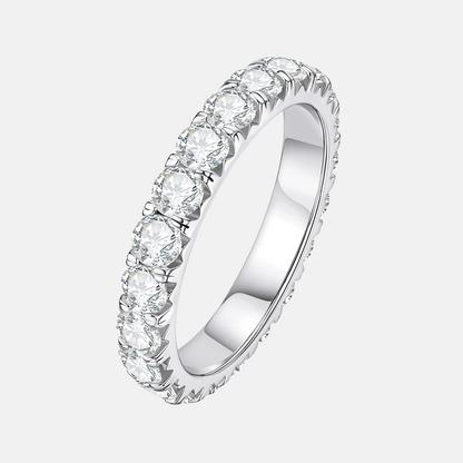 Moissanite Band Ring 925 Sterling Silver