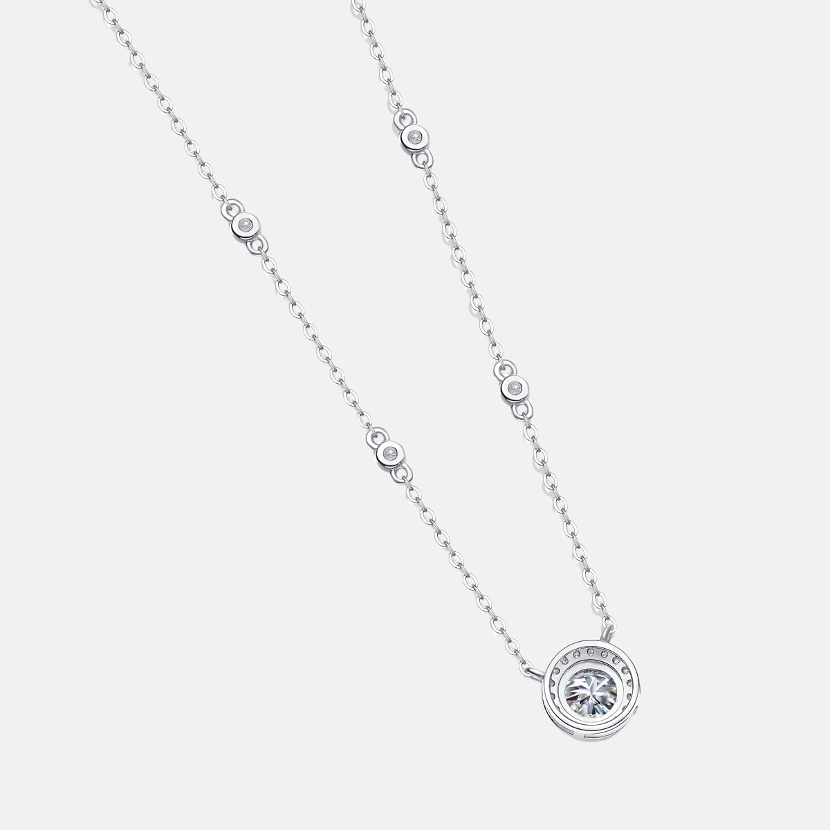 Moissanite Pendant Necklace 925 Sterling Silver