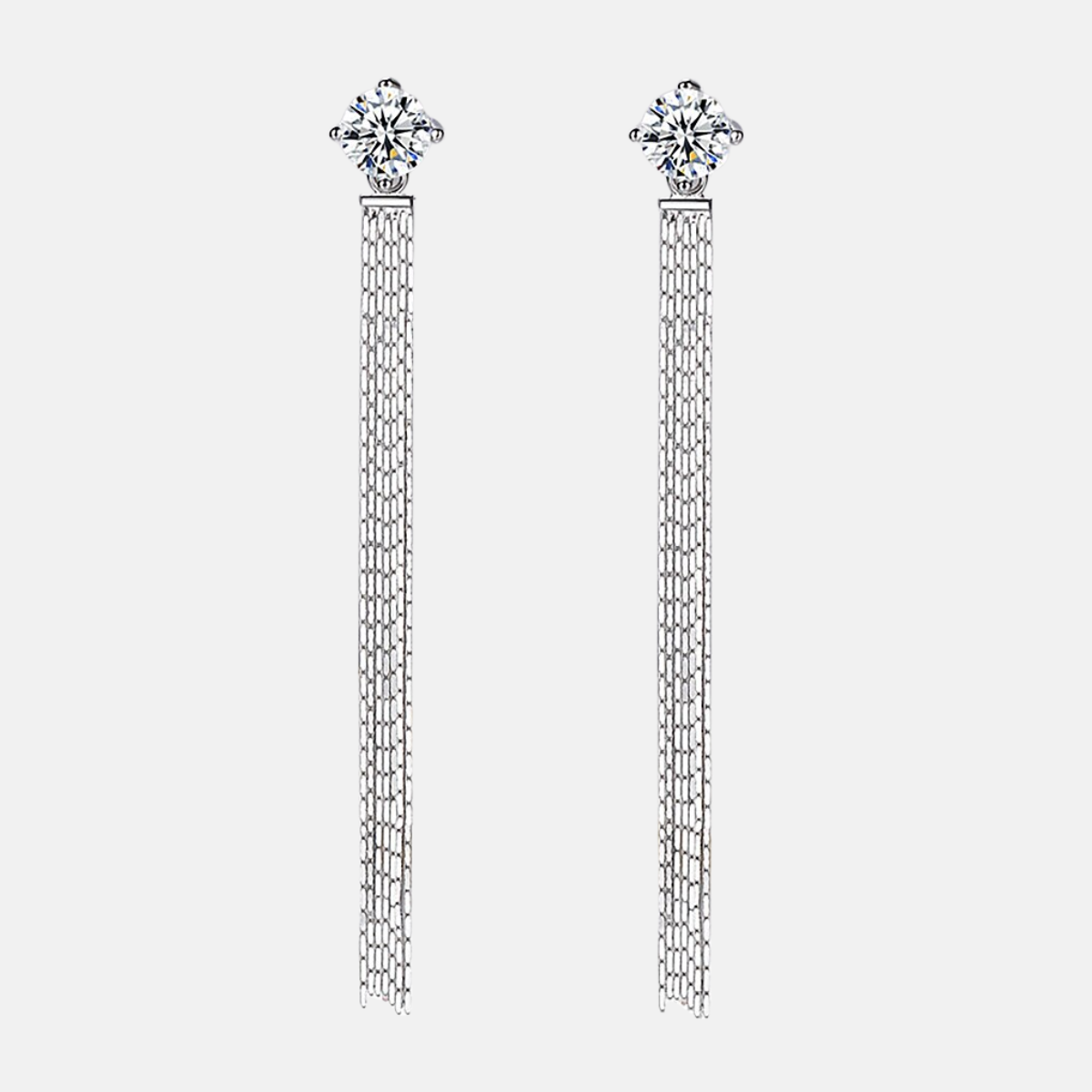 925 Sterling Silver Moissanite Drop Earrings 6.5Mm 1 Carat