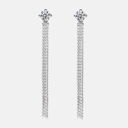 925 Sterling Silver Moissanite Drop Earrings 6.5Mm 1 Carat