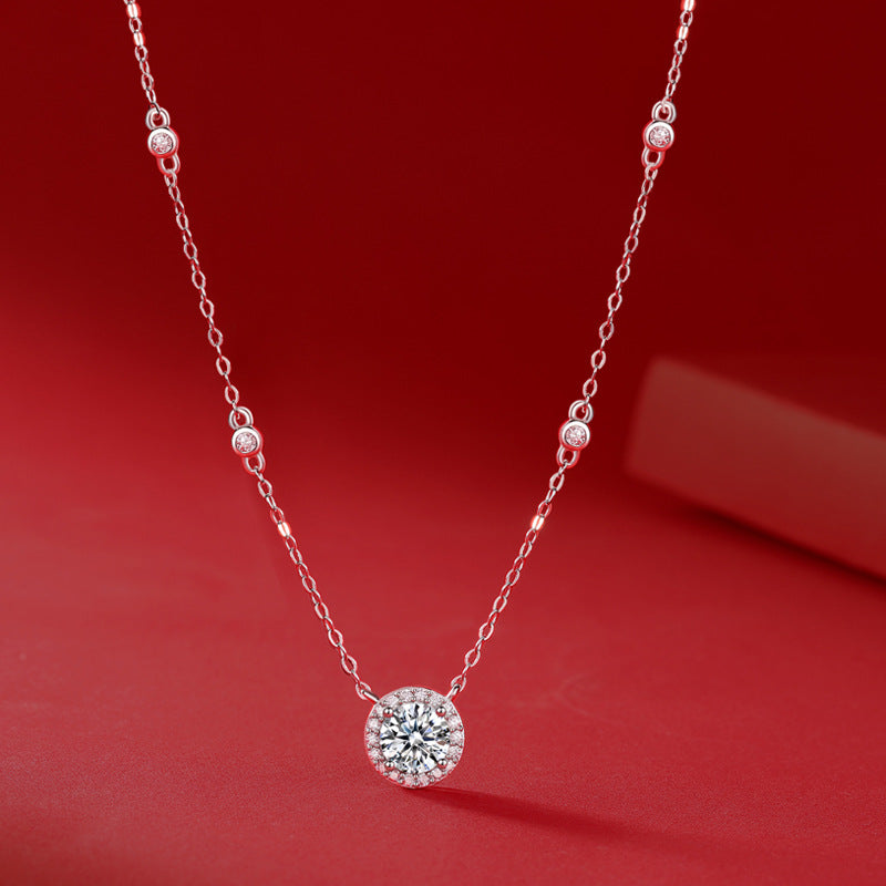 Moissanite Pendant Necklace 925 Sterling Silver